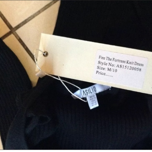 Asilio Fire the Fortress Black Knit Dress Sz M - Picture 7 of 7